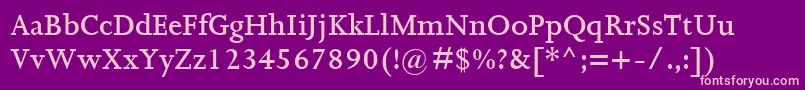 フォントJoannaMtSemibold – 紫の背景にピンクのフォント