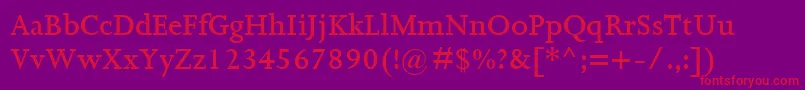 JoannaMtSemibold Font – Red Fonts on Purple Background