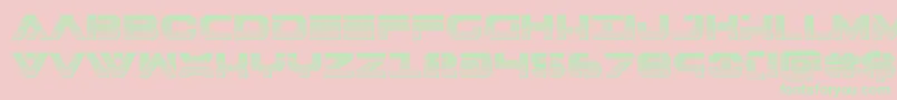 7thservicechrome-Schriftart – Grüne Schriften auf rosa Hintergrund