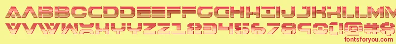 フォント7thservicechrome – 赤い文字の黄色い背景
