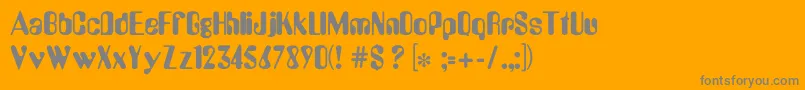 Fonte AmeliaDg – fontes cinzas em um fundo laranja