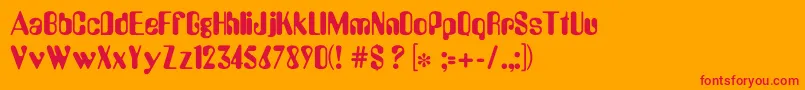フォントAmeliaDg – オレンジの背景に赤い文字