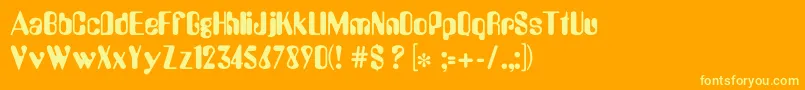 フォントAmeliaDg – オレンジの背景に黄色の文字