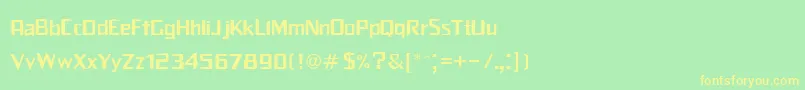 フォントFranschi – 黄色の文字が緑の背景にあります