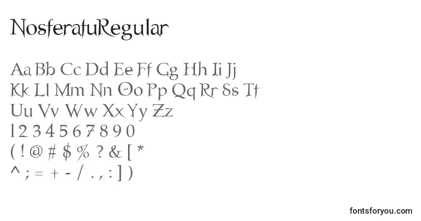 NosferatuRegular-fontti – aakkoset, numerot, erikoismerkit