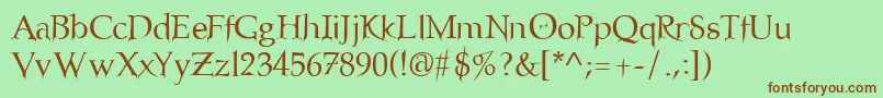 Шрифт NosferatuRegular – коричневые шрифты на зелёном фоне