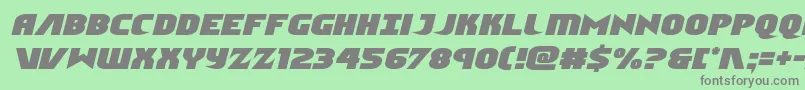 フォントNinjagardensemital – 緑の背景に灰色の文字