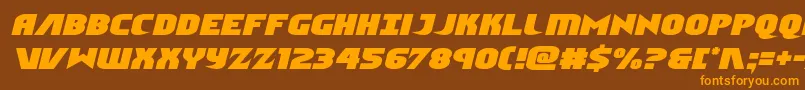 Ninjagardensemital Font – Orange Fonts on Brown Background