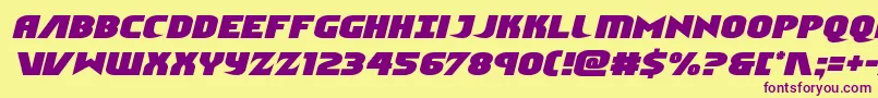 Ninjagardensemital Font – Purple Fonts on Yellow Background