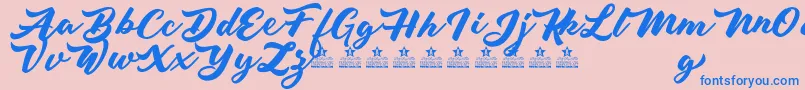 LivingColoursPersonalUse Font – Blue Fonts on Pink Background