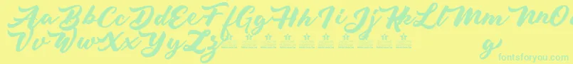 LivingColoursPersonalUse Font – Green Fonts on Yellow Background