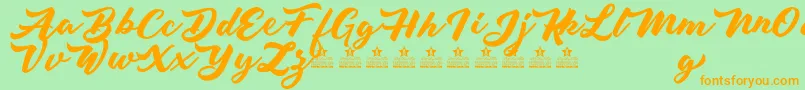 LivingColoursPersonalUse Font – Orange Fonts on Green Background