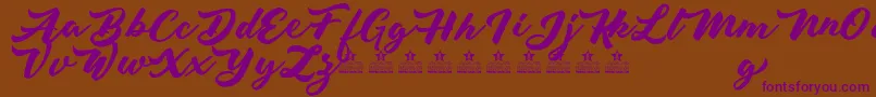 LivingColoursPersonalUse-Schriftart – Violette Schriften auf braunem Hintergrund