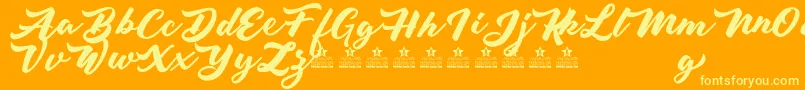 Шрифт LivingColoursPersonalUse – жёлтые шрифты на оранжевом фоне