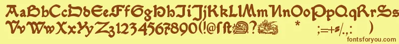 Serpentisblack Font – Brown Fonts on Yellow Background