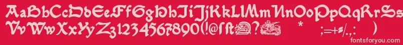 Serpentisblack Font – Pink Fonts on Red Background