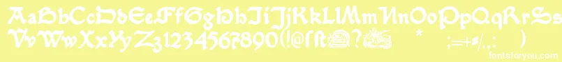 Serpentisblack Font – White Fonts on Yellow Background