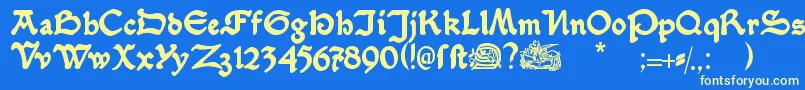 Serpentisblack Font – Yellow Fonts on Blue Background