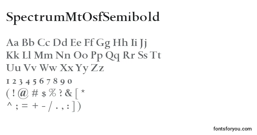 Schriftart SpectrumMtOsfSemibold – Alphabet, Zahlen, spezielle Symbole