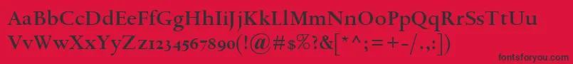SpectrumMtOsfSemibold-Schriftart – Schwarze Schriften auf rotem Hintergrund