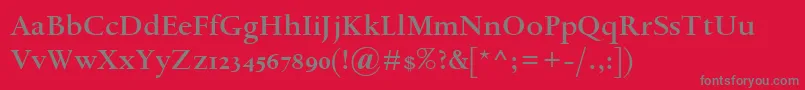 フォントSpectrumMtOsfSemibold – 赤い背景に灰色の文字