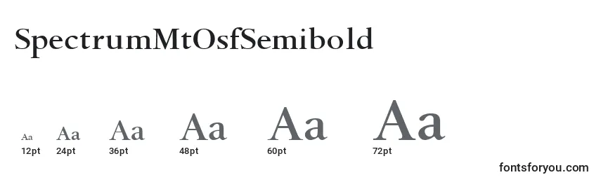 Размеры шрифта SpectrumMtOsfSemibold