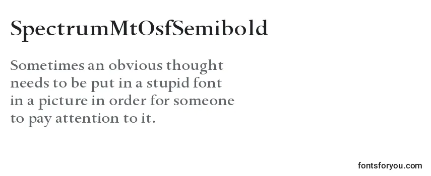 Review of the SpectrumMtOsfSemibold Font