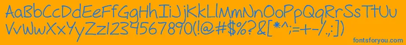 FhHyperboleRegularOtf Font – Blue Fonts on Orange Background