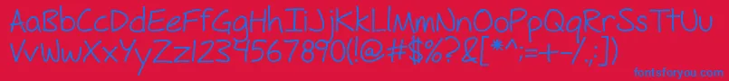 FhHyperboleRegularOtf Font – Blue Fonts on Red Background