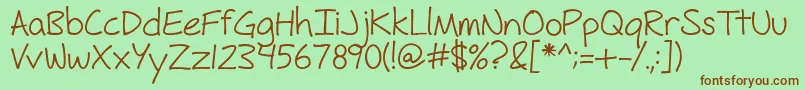 FhHyperboleRegularOtf Font – Brown Fonts on Green Background