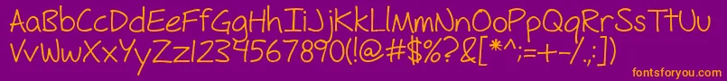 FhHyperboleRegularOtf Font – Orange Fonts on Purple Background