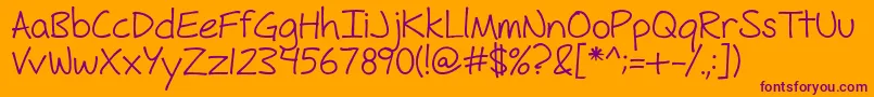 FhHyperboleRegularOtf Font – Purple Fonts on Orange Background
