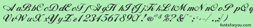 WhimsiscriptsskRegular Font – Black Fonts on Green Background