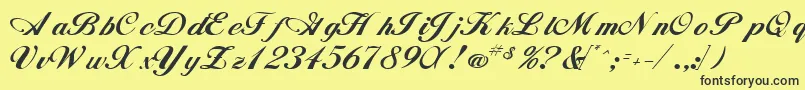 WhimsiscriptsskRegular Font – Black Fonts on Yellow Background