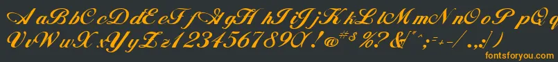 WhimsiscriptsskRegular Font – Orange Fonts on Black Background