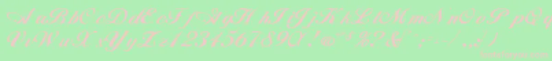 Fonte WhimsiscriptsskRegular – fontes rosa em um fundo verde