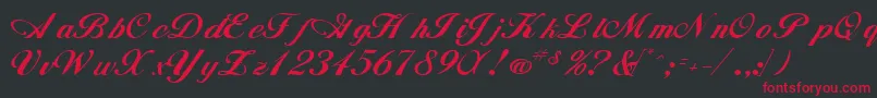 WhimsiscriptsskRegular Font – Red Fonts on Black Background