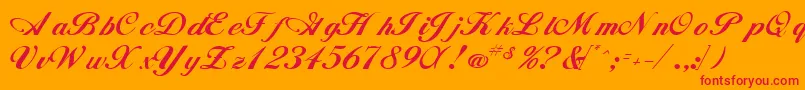 WhimsiscriptsskRegular Font – Red Fonts on Orange Background