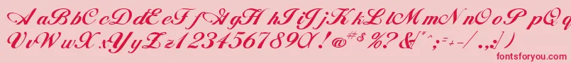 WhimsiscriptsskRegular Font – Red Fonts on Pink Background