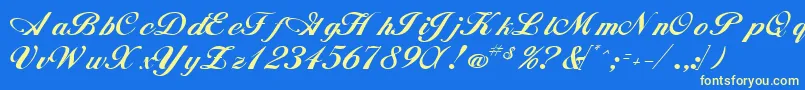 WhimsiscriptsskRegular Font – Yellow Fonts on Blue Background