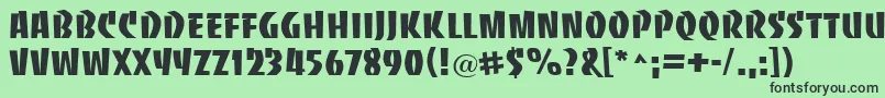BaccaratuprightRegular Font – Black Fonts on Green Background