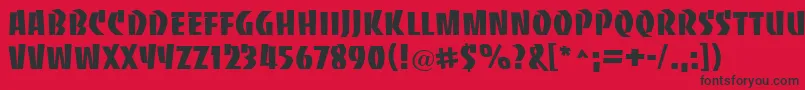 BaccaratuprightRegular Font – Black Fonts on Red Background