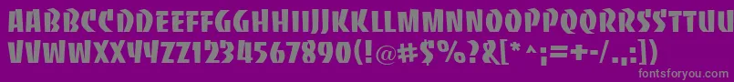 BaccaratuprightRegular Font – Gray Fonts on Purple Background