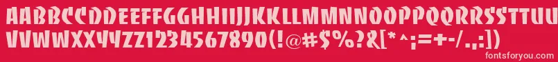 BaccaratuprightRegular Font – Pink Fonts on Red Background