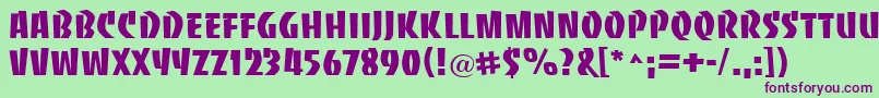 BaccaratuprightRegular Font – Purple Fonts on Green Background