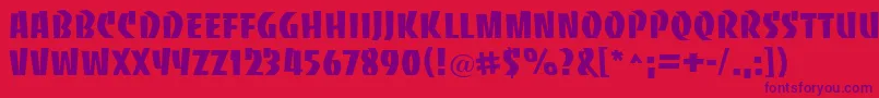 BaccaratuprightRegular Font – Purple Fonts on Red Background