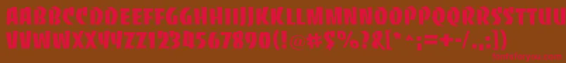 BaccaratuprightRegular Font – Red Fonts on Brown Background