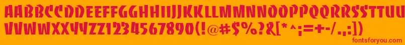 BaccaratuprightRegular Font – Red Fonts on Orange Background