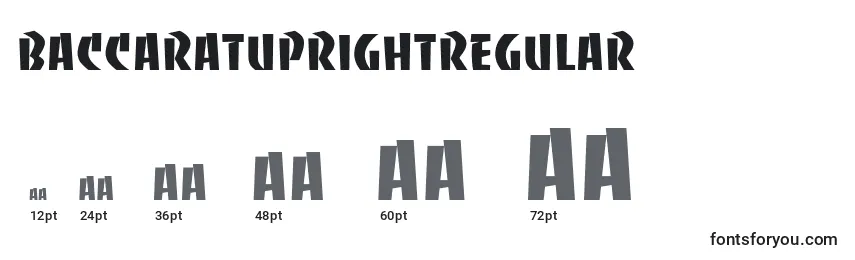 BaccaratuprightRegular Font Sizes