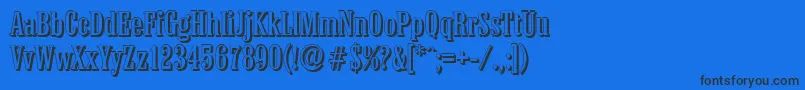 ColonelshadowRegular Font – Black Fonts on Blue Background